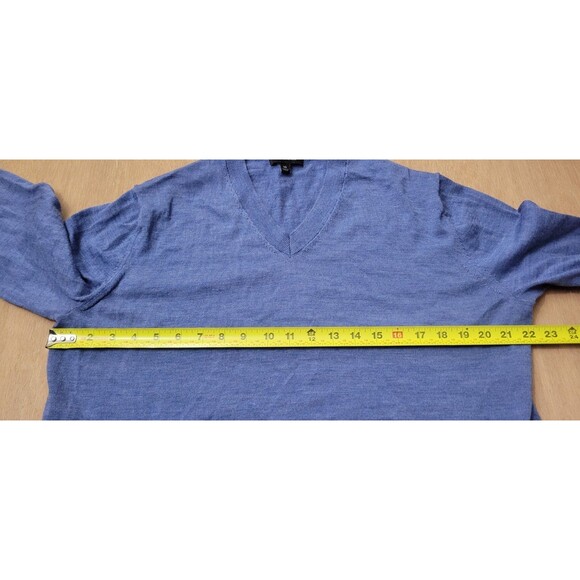 Banana Republic V Neck Sweater XL Men's Blue 100% Merino Wool Preppy Classic - Picture 9 of 12